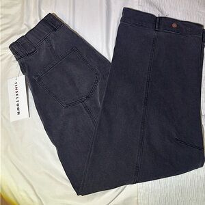 Tinseltown Wide Barrel-Leg Jeans Hot Stone Wash